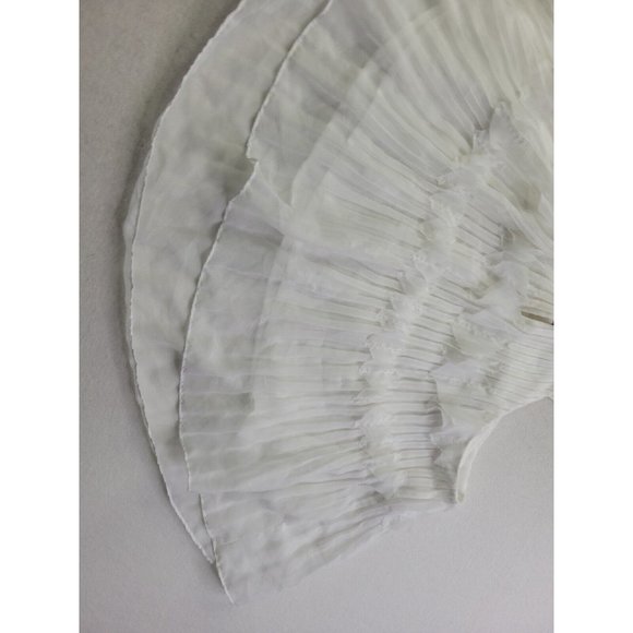 Ramy Brook Women's S White Lined Pleated Ruffle Tank Top Cropped READ - Picture 10 of 11